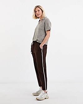 Tapered Side Stripe Ponte Trouser