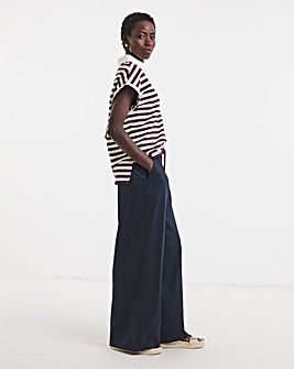 Linen Mix Wide Leg Trousers