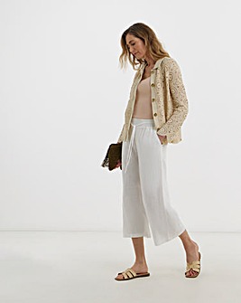 Linen Mix Wide Leg Culotte