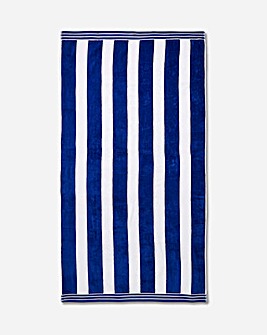 Blue & White Jumbo Stripe Beach Towel