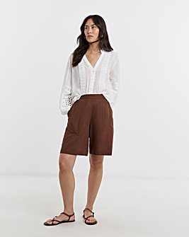 Chocolate Linen Mix Short