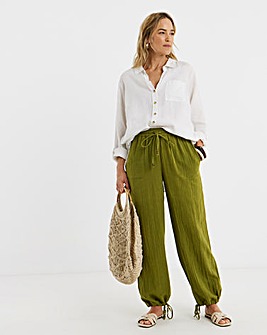 Cotton Cheesecloth Balloon Trousers