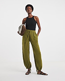 Cotton Cheesecloth Balloon Trousers