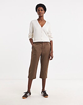 Cotton Cropped Trouser with Stretch