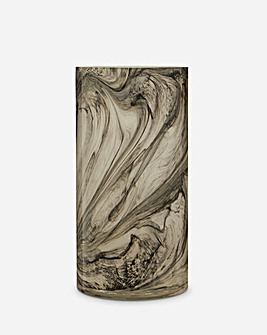 Cabell Tall Marble Effect Glass Vase