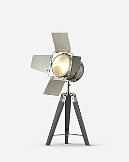 Grey & Chrome Tripod Table Lamp