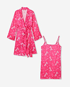 Barbie Satin Chemise and Dressing Gown Set