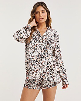 Luxury Soft Print Jersey Shortie Pyjama Set