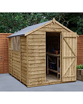 Forest Overlap Pressure Treated 8ft x 6ft Apex Shed