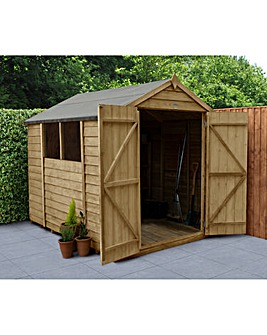Forest Overlap Pressure Treated 8ft x 6ft Double Door Apex Shed