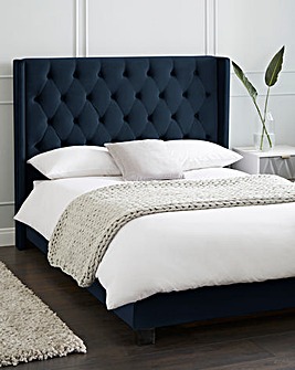 Allegra Velvet Bed with Quilted Mattress