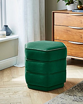 Blakely Velvet Hexagon Storage Ottoman