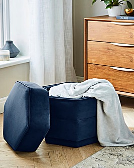 Blakely Velvet Hexagon Storage Ottoman