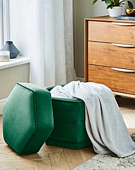 Blakely Velvet Hexagon Storage Ottoman