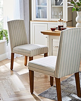 Julipa Everly Stripe Pair of Dining Chairs