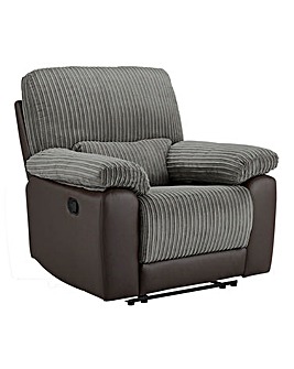 Harlow Fabric/Faux Leather Recliner Chair