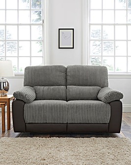 Harlow Fabric/Faux Leather Recliner 2 Seater Sofa