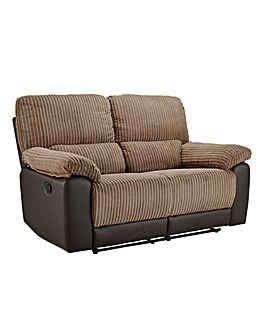 Harlow Fabric/Faux Leather Recliner 2 Seater Sofa
