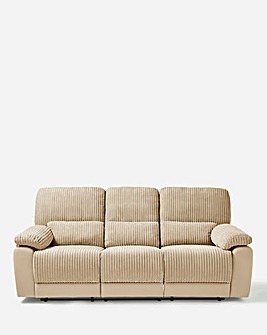 Harlow Fabric/Faux Leather Recliner 3 Seater Sofa