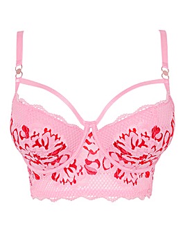 Figleaves Amore Padded Midi Balcony Bra B-F - Pink