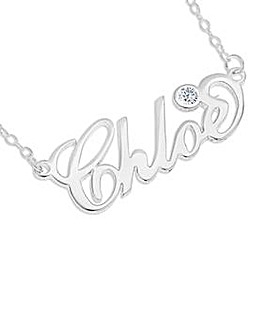 Sterling Silver Birthstone Name Necklace