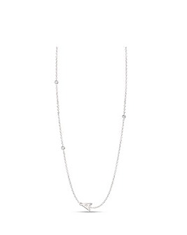 Sterling Silver CZ Initial Necklace