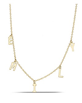9 Carat Gold Hanging Name Necklace