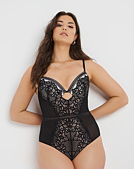 Figleaves Harper Geometric Lace Underwired Plunge Body