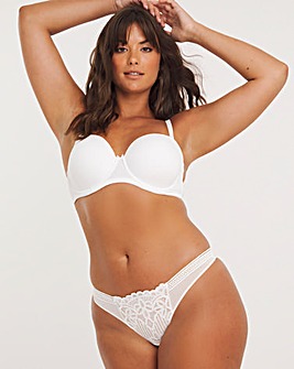 Figleaves Harper Geometric Lace Thong - White