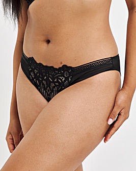 Figleaves Harper Geometric Lace Brazilian - Black