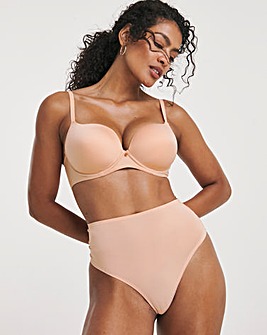 Figleaves Smoothing High Waisted Thong - Latte