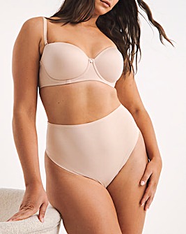 Figleaves Smoothing High Waisted Thong - Latte