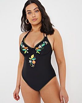 Figleaves Embroidered Tummy Control Swimsuit