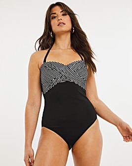 Figleaves Bandeau Non Wired Tummy Control Swimsuit