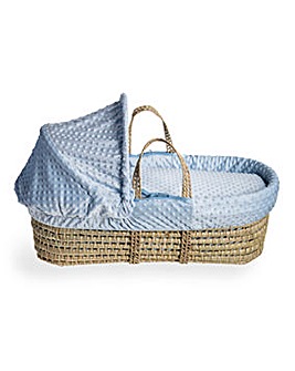 Clair De Lune Dimple Moses Basket with Natural Folding Stand