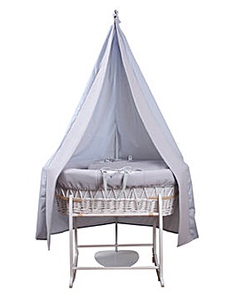 Clair De Lune Waffle 6 Piece Moses and Drape Starter Set - Grey with Grey Wicker