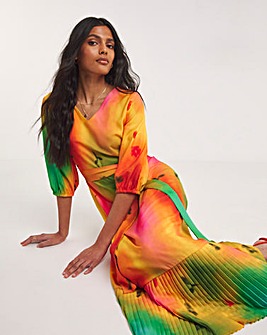 Raishma Studio Tie Dye Abstract Print Midi Dress