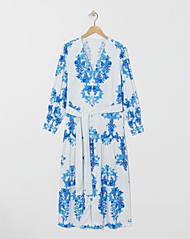 Raishma Studio Floral Print V-Neck Midi Dress