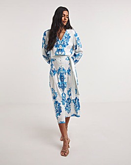 Raishma Studio Floral Print V-Neck Midi Dress
