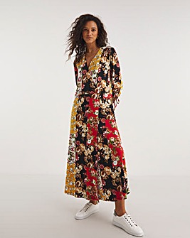 Joe Browns Jersey Patchwork Floral Wrap Maxi Dress