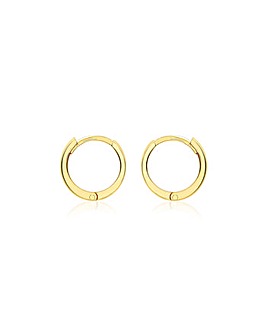 9ct Gold Tube Huggy Hoop Creole Earrings