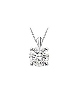 9ct Gold Round Cubic Zirconia Pendant