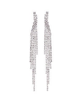 Mood Silver Crystal Diamante Chandelier Earrings