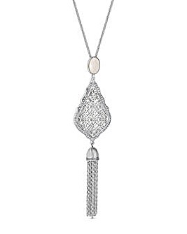 Mood Silver Crystal And Mother Of Pearl Necklace