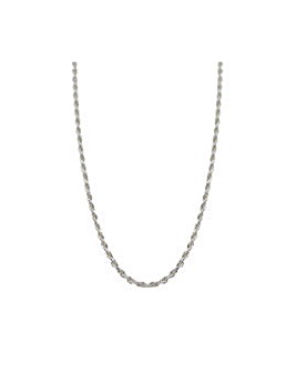 Simply Silver Sterling Silver 925 Small Diamond Cut Rope Chain Necklace