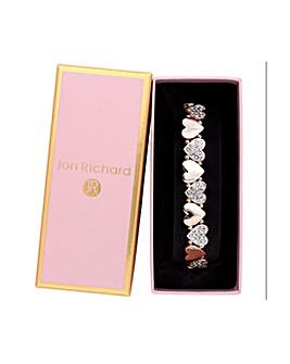 Bliss Two Tone Heart Stretch Bracelet - Gift Boxed