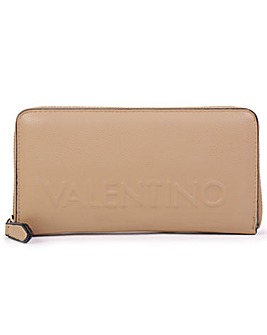 Valentino Bags Prunus Pebbled Zip Around Wallet