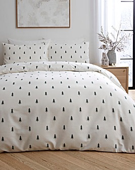 Fraser Fir Brushed Cotton Duvet Cover Set