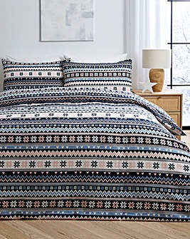 Laurie Fairisle Brushed Cotton Duvet Cover Set