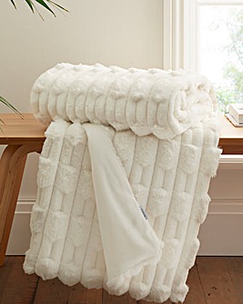 Bianca Carved Faux Fur Throw